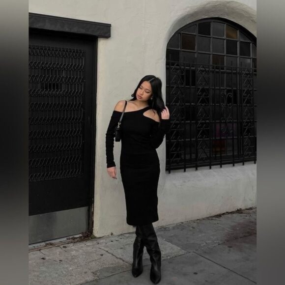 French Connection RassiaCheryle Cutout Dress Midi - Picture 12 of 12